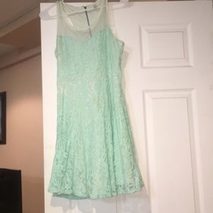 Mint green lace dress